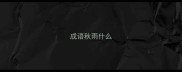 成语秋雨什么