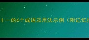 全面有十一的6个成语及用法示例附记忆技巧