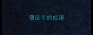 很荣幸的成语