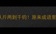 15个重量相关成语从斤两到千钧原来成语里藏着古代计量密码