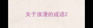 关于浪漫的成语