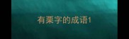 有栗字的成语