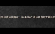 带明字的成语有哪些这6类128个成语让你秒变表达高手
