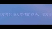 社交达人必备形容人朋友多的10大高情商成语朋友圈点赞收割机速来抄作业