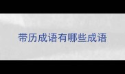 带历成语有哪些成语