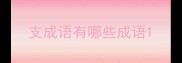 支成语有哪些成语