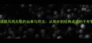 成语谜题风雨无阻的由来与用法从雨伞到经典成语的千年智慧