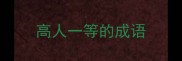 高人一等的成语