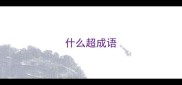什么超成语