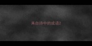 来自诗中的成语