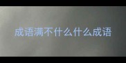 成语满不什么什么成语
