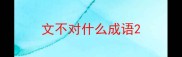 文不对什么成语