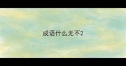 成语什么无不