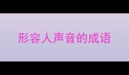 形容人声音的成语