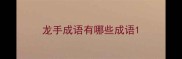 龙手成语有哪些成语