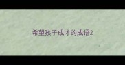 希望孩子成才的成语