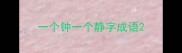 一个钟一个静字成语