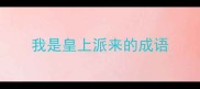 我是皇上派来的成语