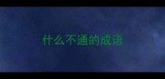 什么不通的成语