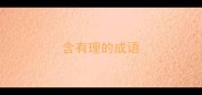 含有理的成语