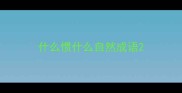 什么惯什么自然成语