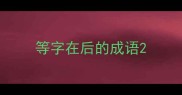 等字在后的成语