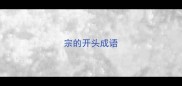 宗的开头成语