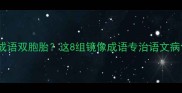 如何区分易混淆的成语双胞胎这8组镜像成语专治语文病句和阅读理解失分
