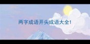 两字成语开头成语大全