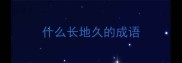 什么长地久的成语