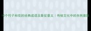 10个竹子和花的经典成语及象征意义传统文化中的自然意象