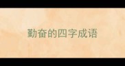 勤奋的四字成语