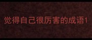 觉得自己很厉害的成语