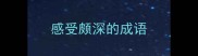 感受颇深的成语