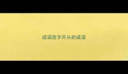 成语迭字开头的成语