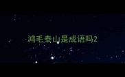 鸿毛泰山是成语吗
