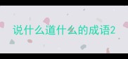 说什么道什么的成语
