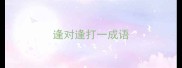 逢对逢打一成语