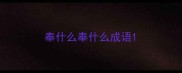 奉什么奉什么成语
