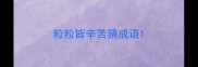 粒粒皆辛苦猜成语