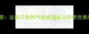 与长辈沟通的智慧这些不伤和气的成语能让你更优雅地表达不同意见