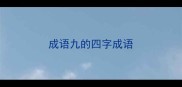 成语九的四字成语