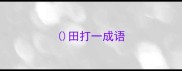 田打一成语