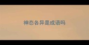 神态各异是成语吗