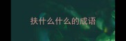 扶什么什么的成语