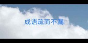成语疏而不漏