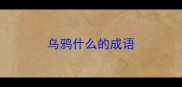 乌鸦什么的成语
