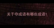 关于夺成语有哪些成语
