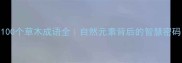 100个草木成语全自然元素背后的智慧密码