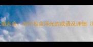 浮光类成语大全30个包含浮光的成语及详细附例句